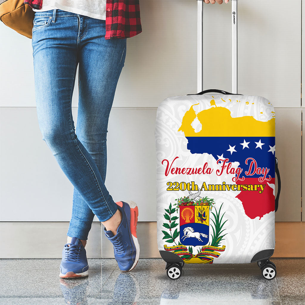 Venezuela Flag Day 220th Anniversary Luggage Cover Patriotic Map Coat Of Arms Subtle