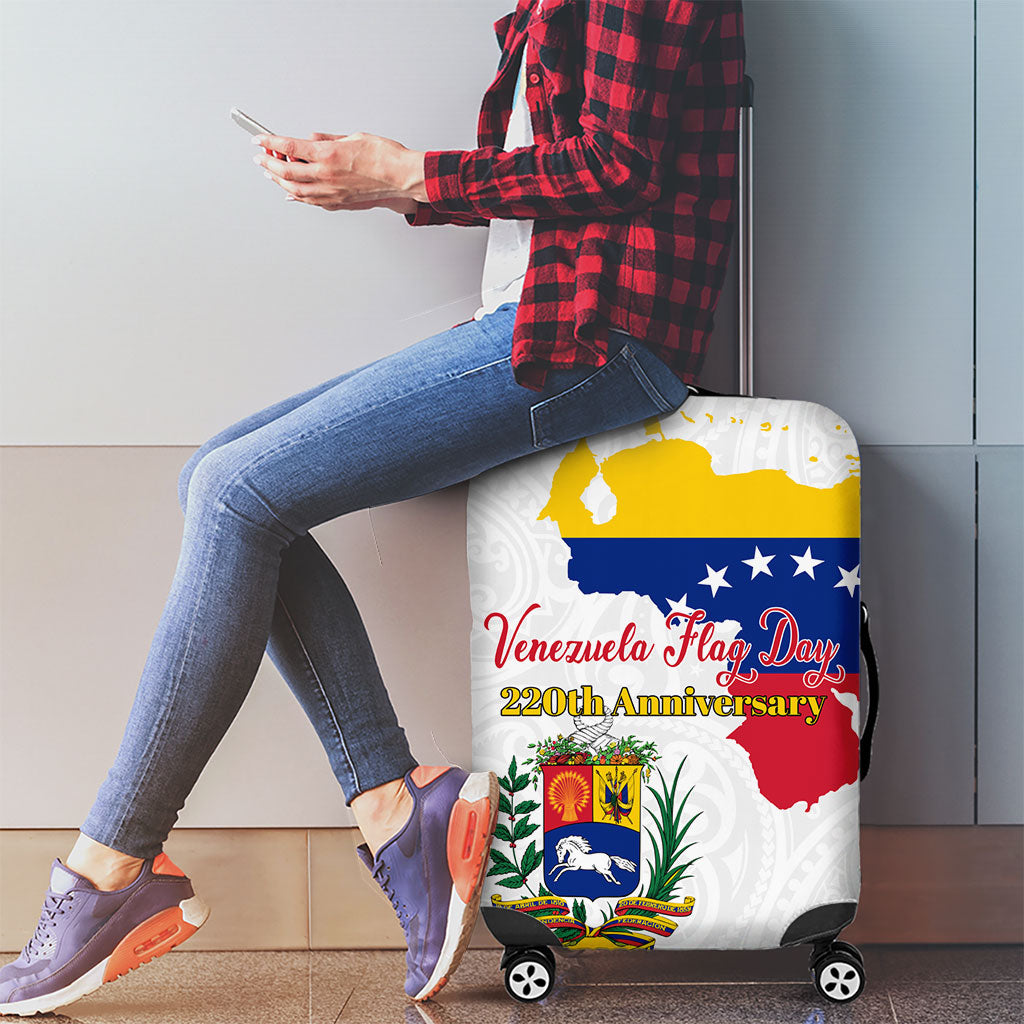 Venezuela Flag Day 220th Anniversary Luggage Cover Patriotic Map Coat Of Arms Subtle