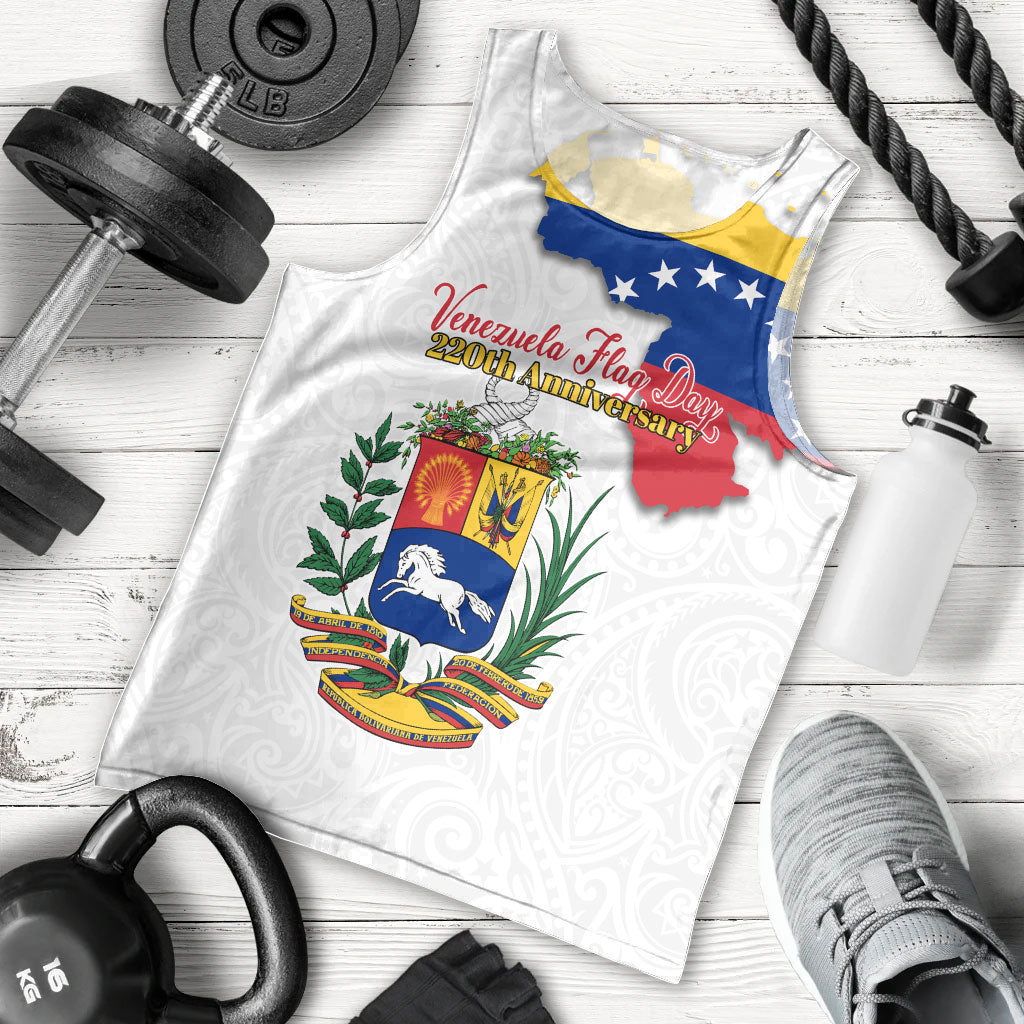 Venezuela Flag Day 220th Anniversary Men Tank Top Patriotic Map Coat Of Arms Subtle