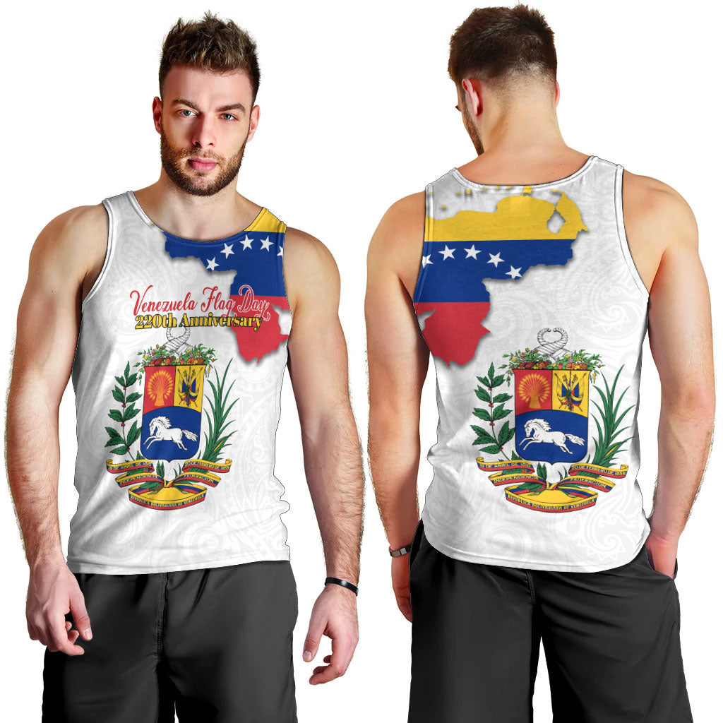 Venezuela Flag Day 220th Anniversary Men Tank Top Patriotic Map Coat Of Arms Subtle