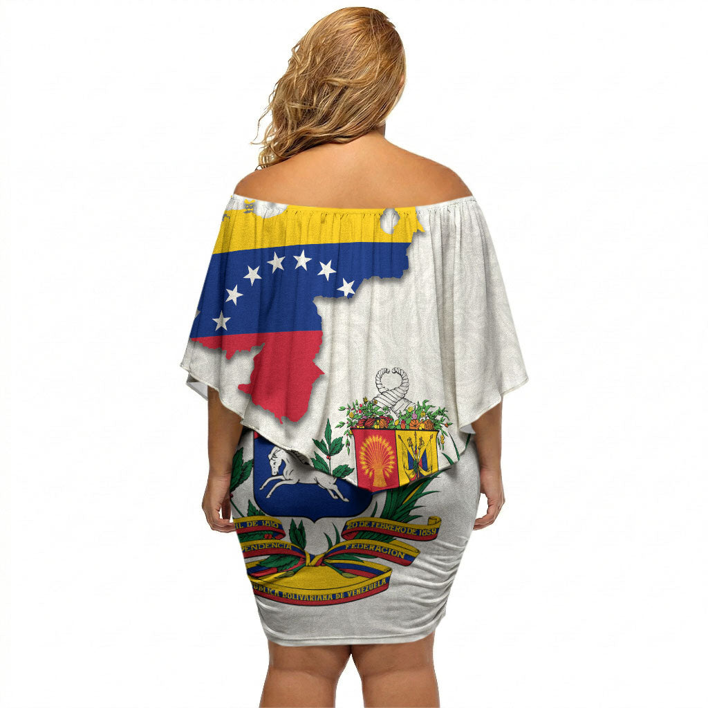 Venezuela Flag Day 220th Anniversary Off Shoulder Short Dress Patriotic Map Coat Of Arms Subtle