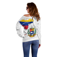 Venezuela Flag Day 220th Anniversary Off Shoulder Sweater Patriotic Map Coat Of Arms Subtle