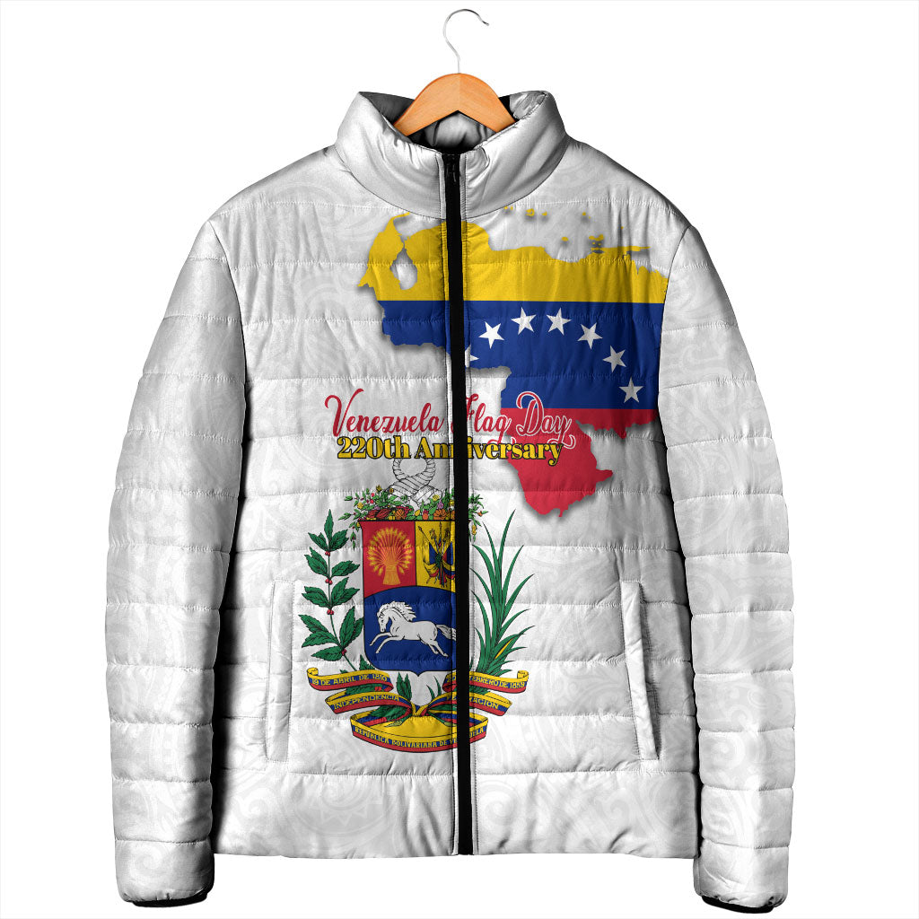 Venezuela Flag Day 220th Anniversary Padded Jacket Patriotic Map Coat Of Arms Subtle