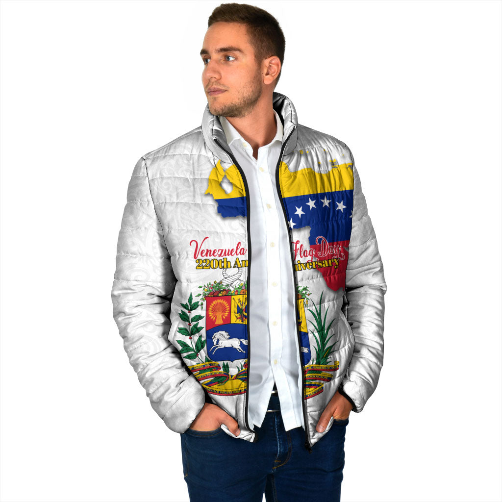 Venezuela Flag Day 220th Anniversary Padded Jacket Patriotic Map Coat Of Arms Subtle