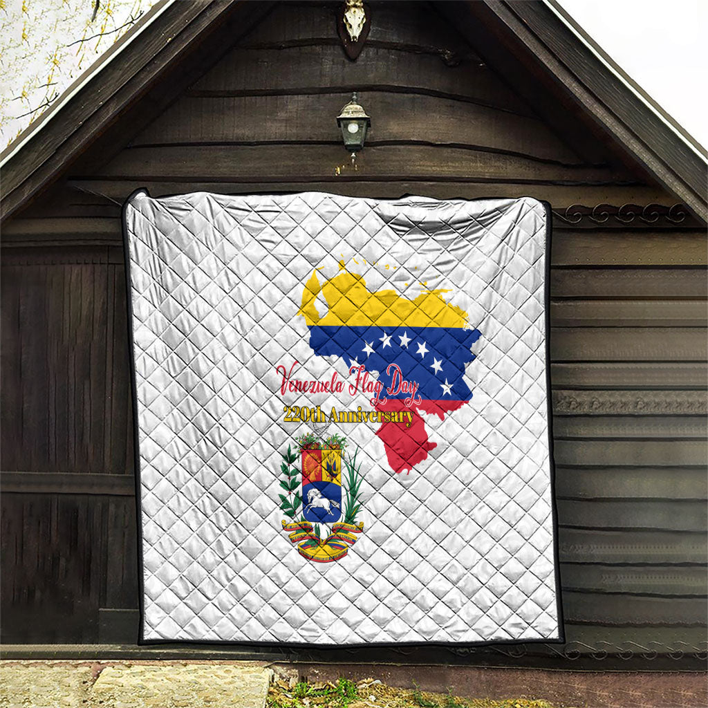 Venezuela Flag Day 220th Anniversary Quilt Patriotic Map Coat Of Arms Subtle