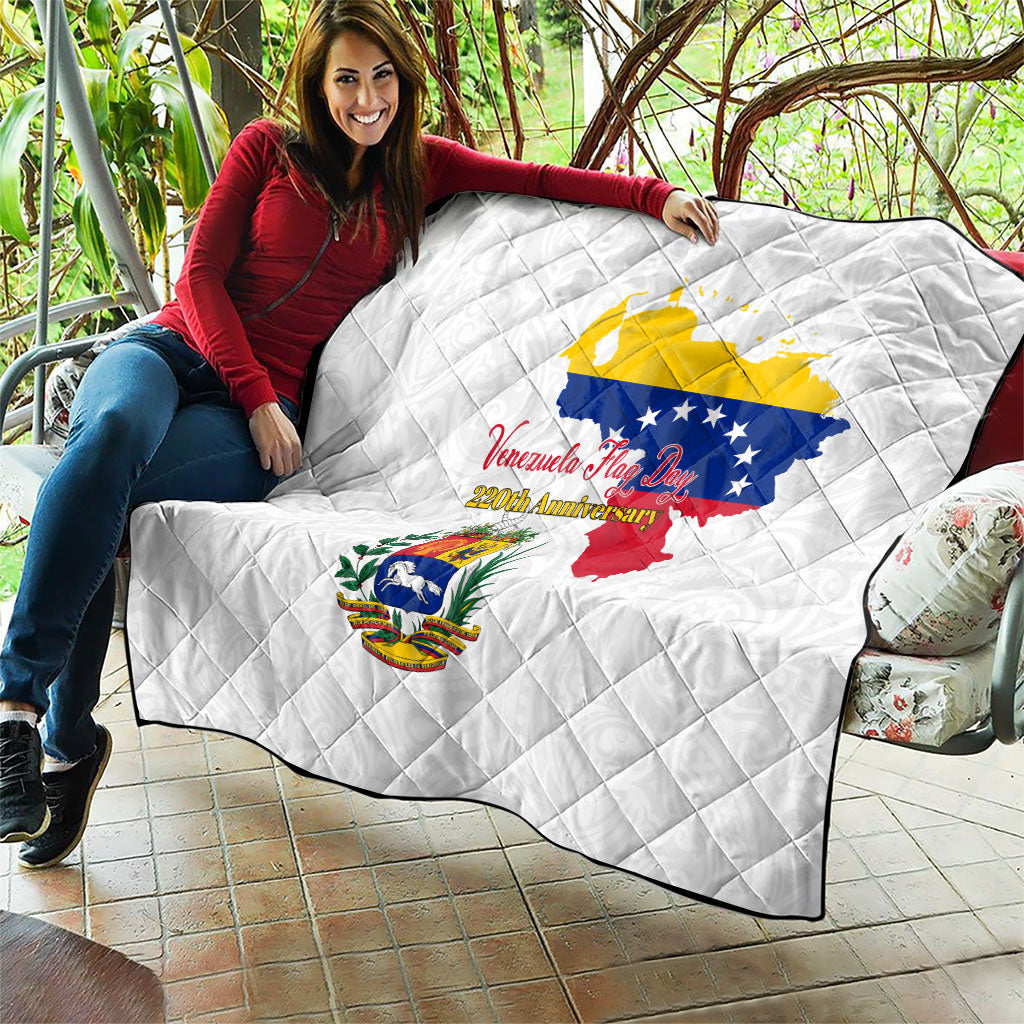 Venezuela Flag Day 220th Anniversary Quilt Patriotic Map Coat Of Arms Subtle