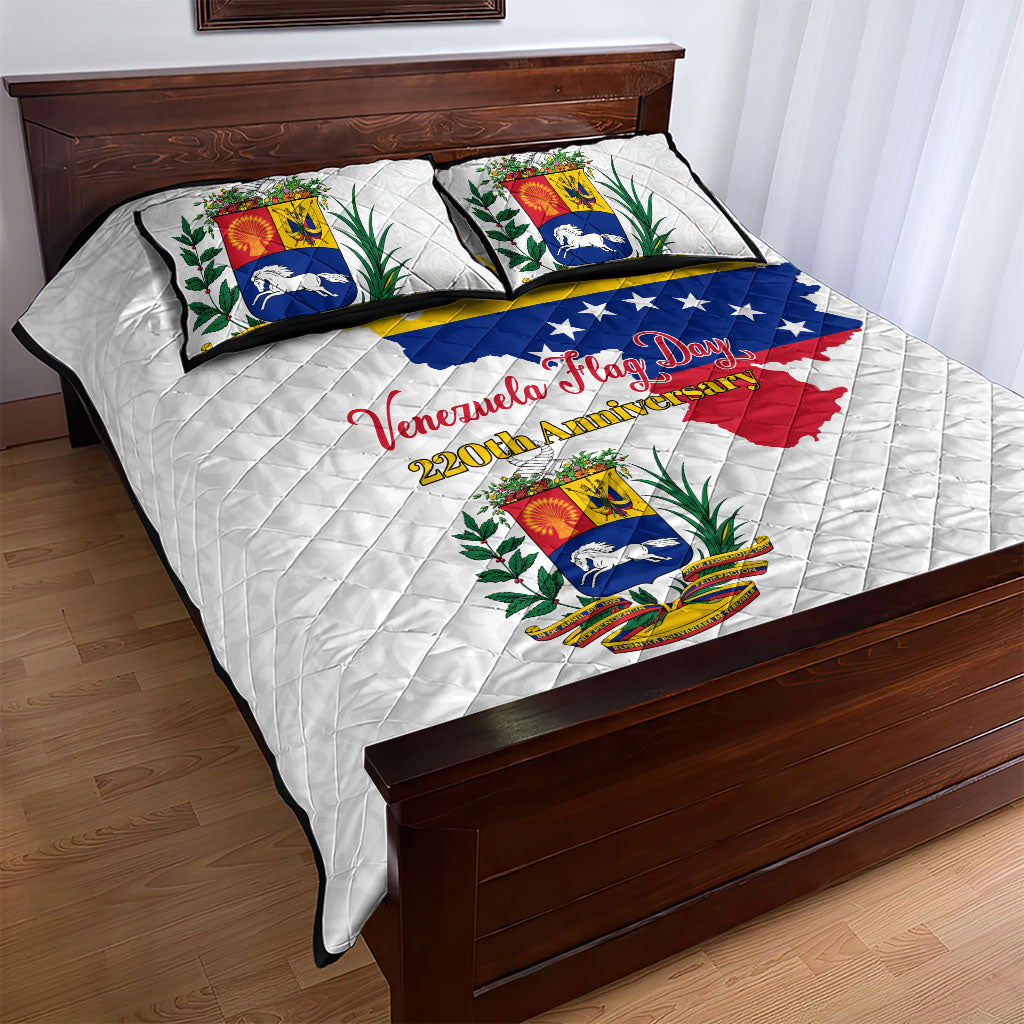 Venezuela Flag Day 220th Anniversary Quilt Bed Set Patriotic Map Coat Of Arms Subtle