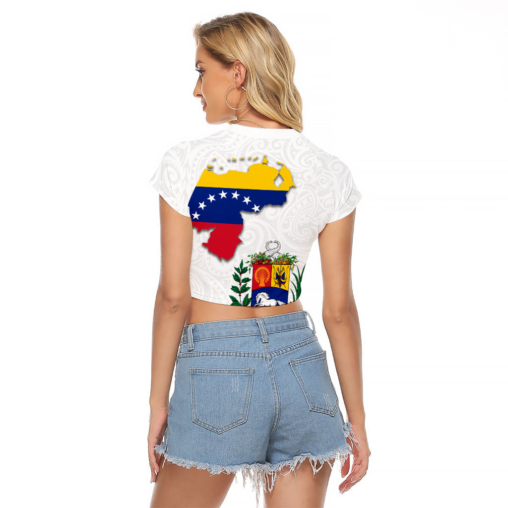 Venezuela Flag Day 220th Anniversary Raglan Cropped T Shirt Patriotic Map Coat Of Arms Subtle