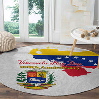 Venezuela Flag Day 220th Anniversary Round Carpet Patriotic Map Coat Of Arms Subtle