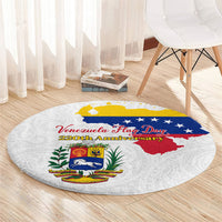 Venezuela Flag Day 220th Anniversary Round Carpet Patriotic Map Coat Of Arms Subtle