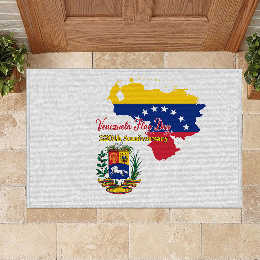 Venezuela Flag Day 220th Anniversary Rubber Doormat Patriotic Map Coat Of Arms Subtle