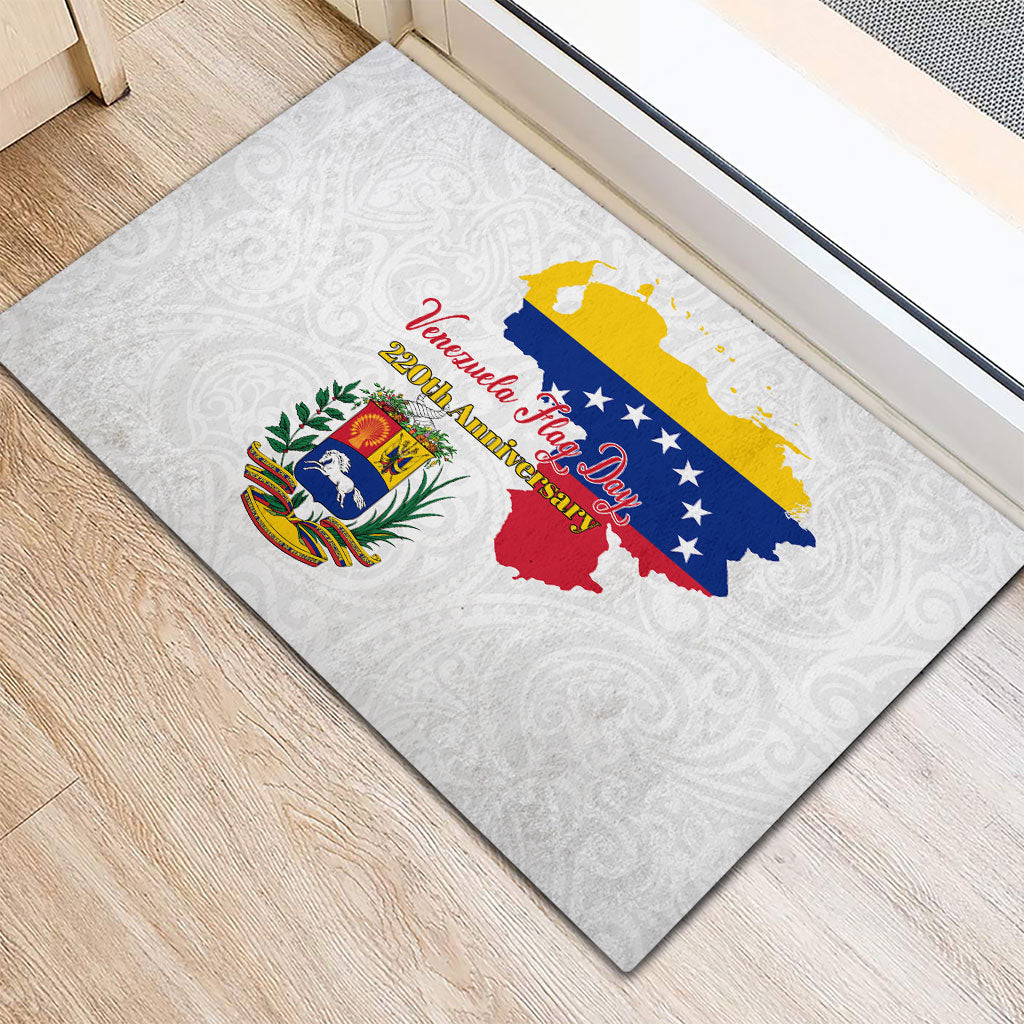 Venezuela Flag Day 220th Anniversary Rubber Doormat Patriotic Map Coat Of Arms Subtle