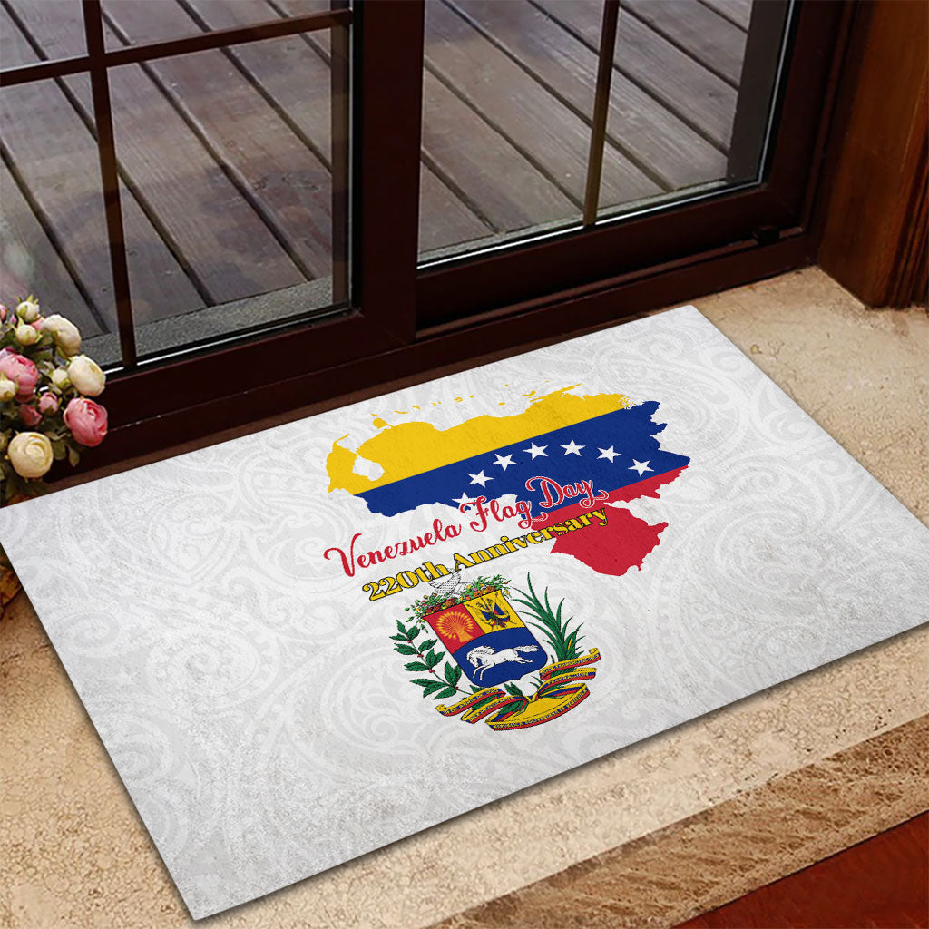 Venezuela Flag Day 220th Anniversary Rubber Doormat Patriotic Map Coat Of Arms Subtle