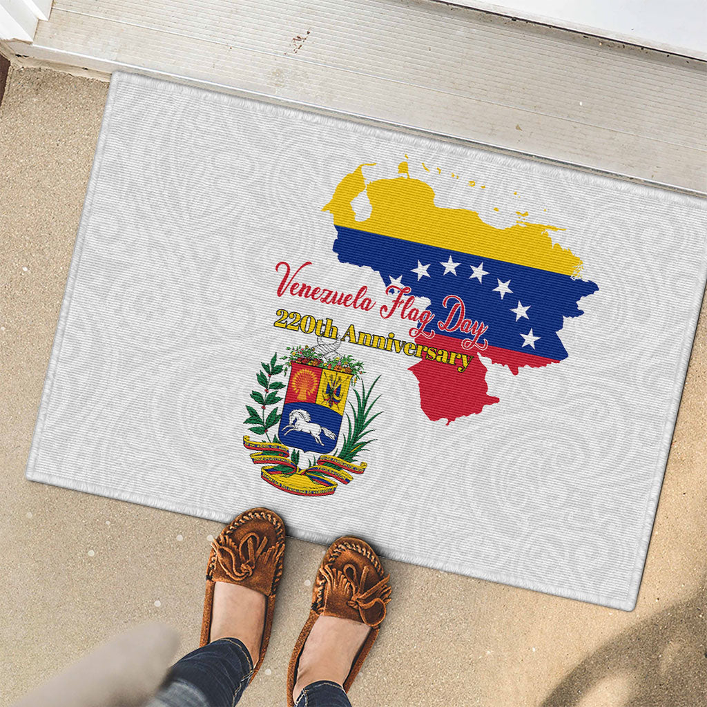Venezuela Flag Day 220th Anniversary Rubber Doormat Patriotic Map Coat Of Arms Subtle