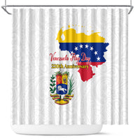 Venezuela Flag Day 220th Anniversary Shower Curtain Patriotic Map Coat Of Arms Subtle