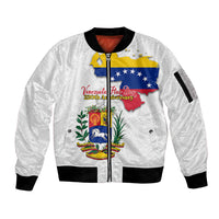 Venezuela Flag Day 220th Anniversary Sleeve Zip Bomber Jacket Patriotic Map Coat Of Arms Subtle