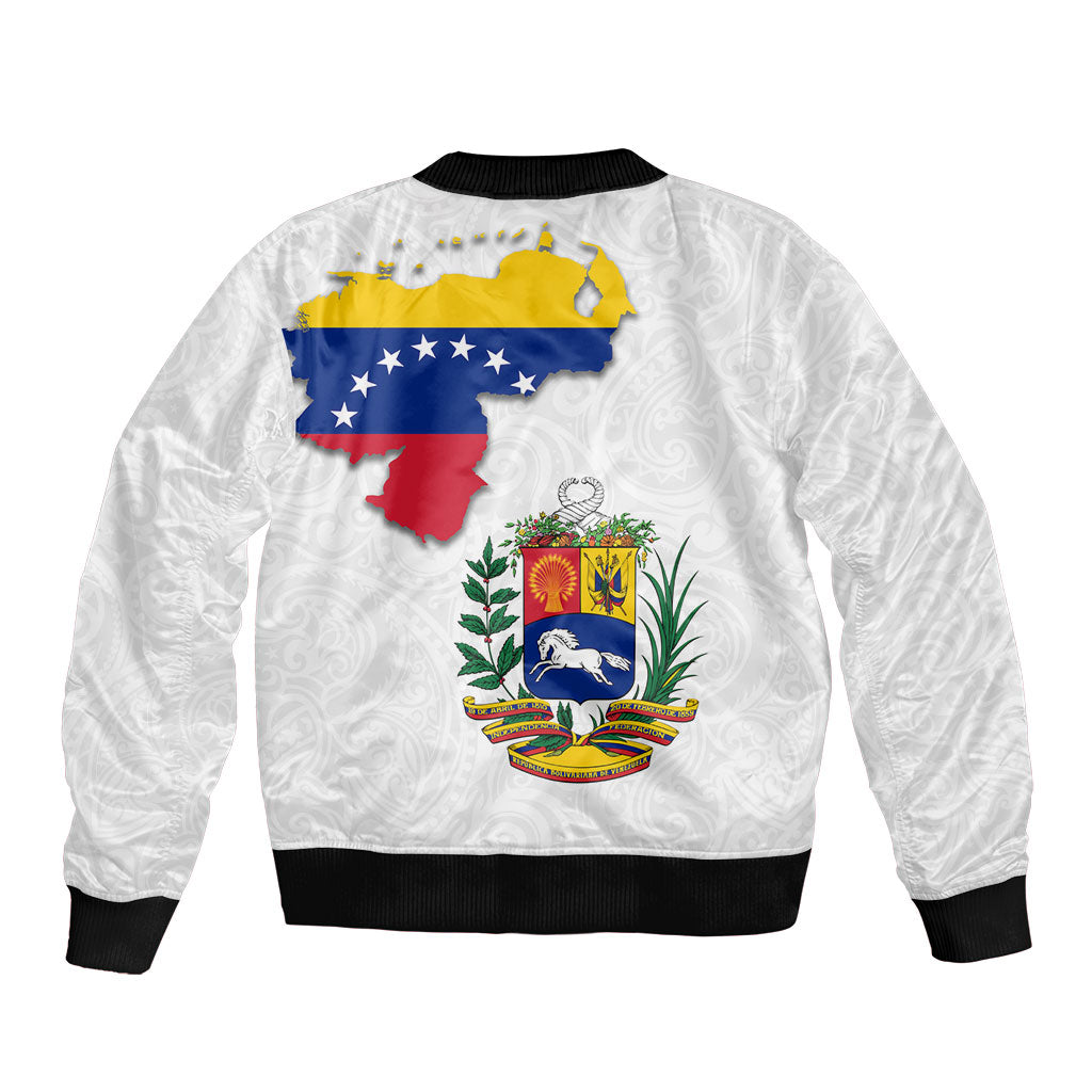 Venezuela Flag Day 220th Anniversary Sleeve Zip Bomber Jacket Patriotic Map Coat Of Arms Subtle