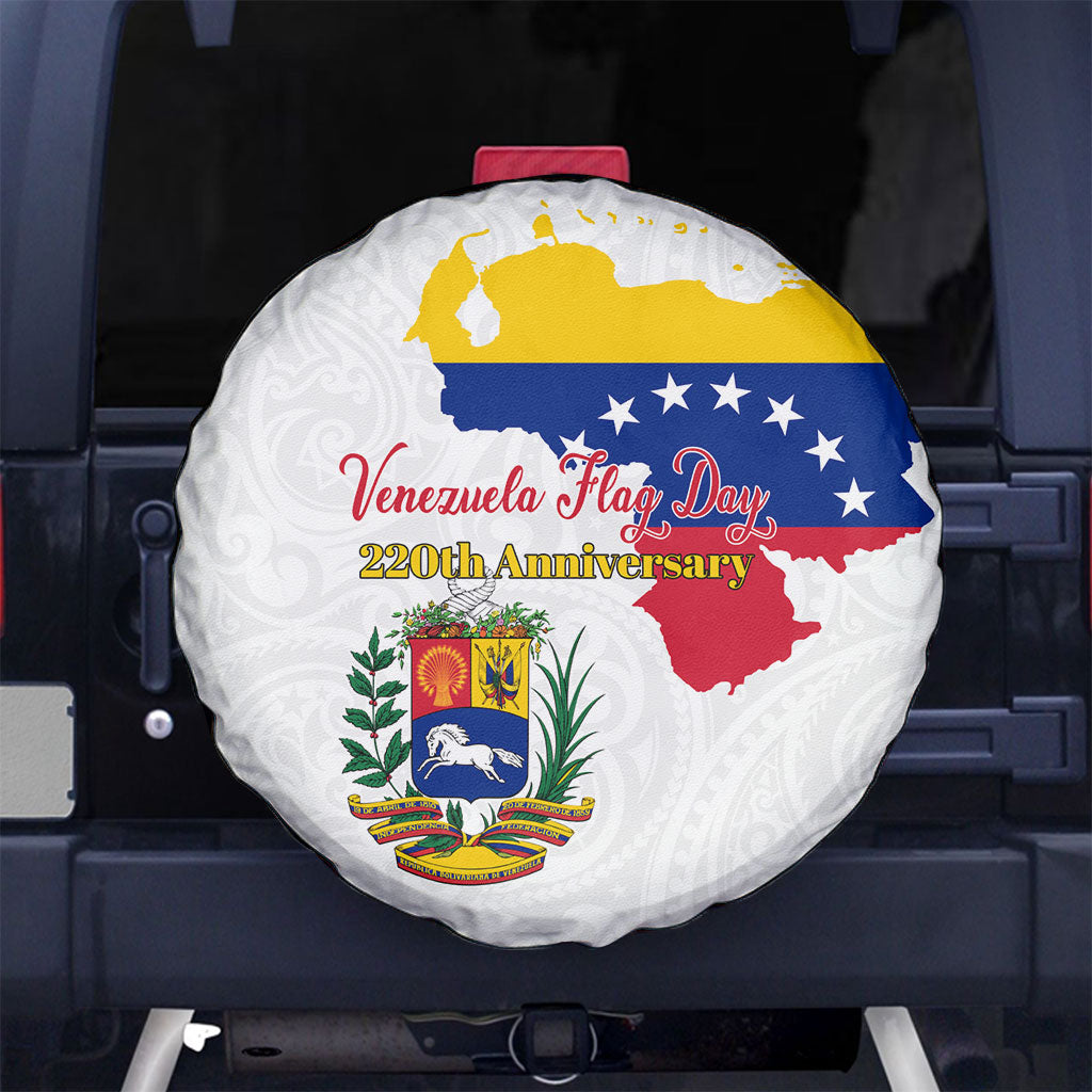 Venezuela Flag Day 220th Anniversary Spare Tire Cover Patriotic Map Coat Of Arms Subtle