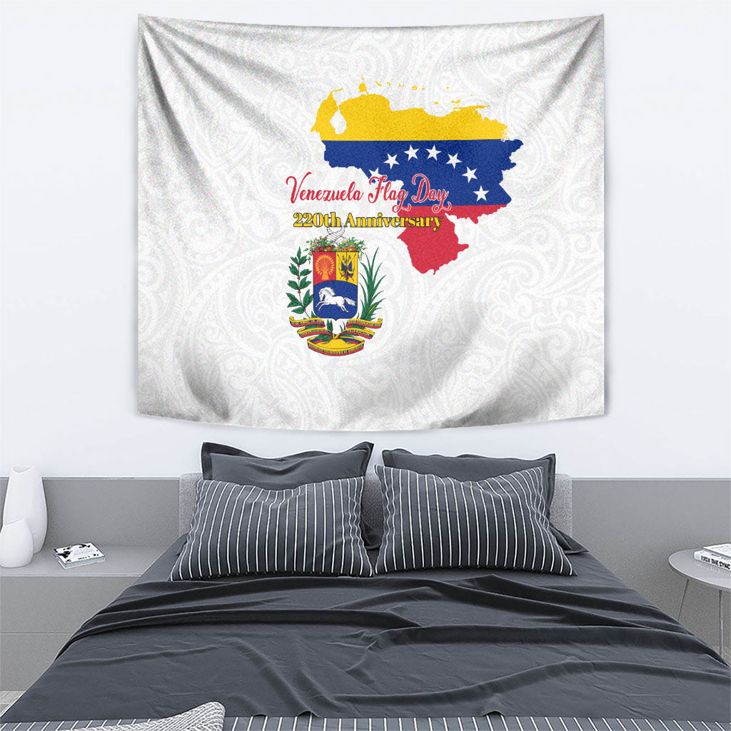 Venezuela Flag Day 220th Anniversary Tapestry Patriotic Map Coat Of Arms Subtle
