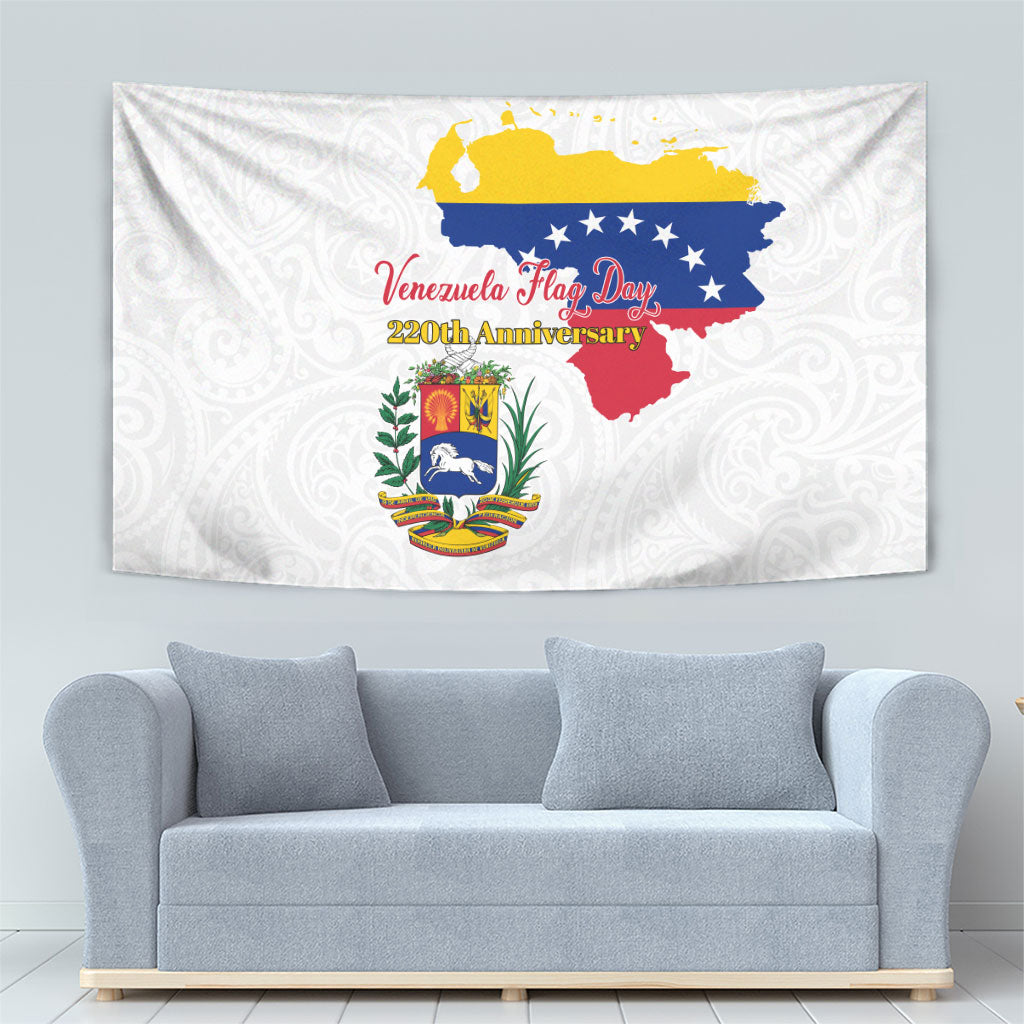 Venezuela Flag Day 220th Anniversary Tapestry Patriotic Map Coat Of Arms Subtle