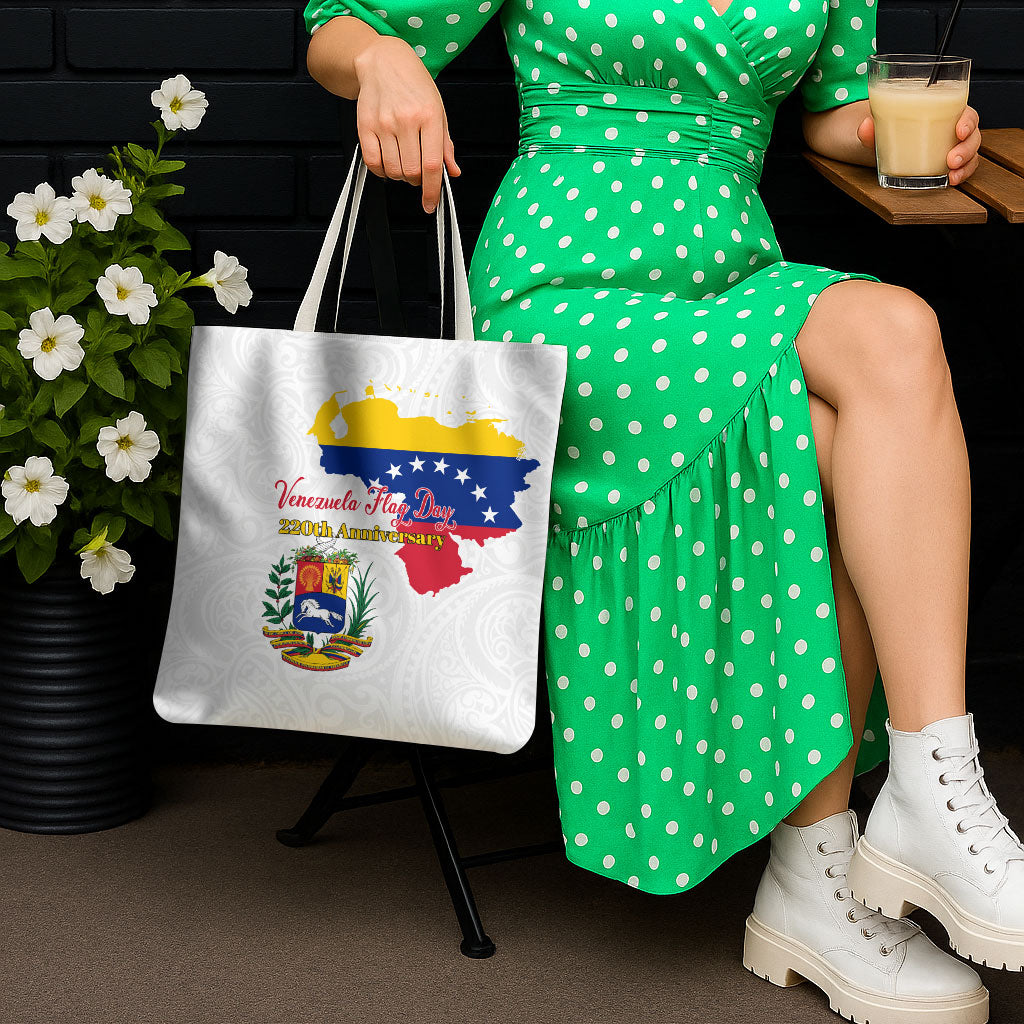 Venezuela Flag Day 220th Anniversary Tote Bag Patriotic Map Coat Of Arms Subtle