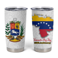 Venezuela Flag Day 220th Anniversary Tumbler Cup Patriotic Map Coat Of Arms Subtle
