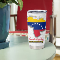 Venezuela Flag Day 220th Anniversary Tumbler Cup Patriotic Map Coat Of Arms Subtle