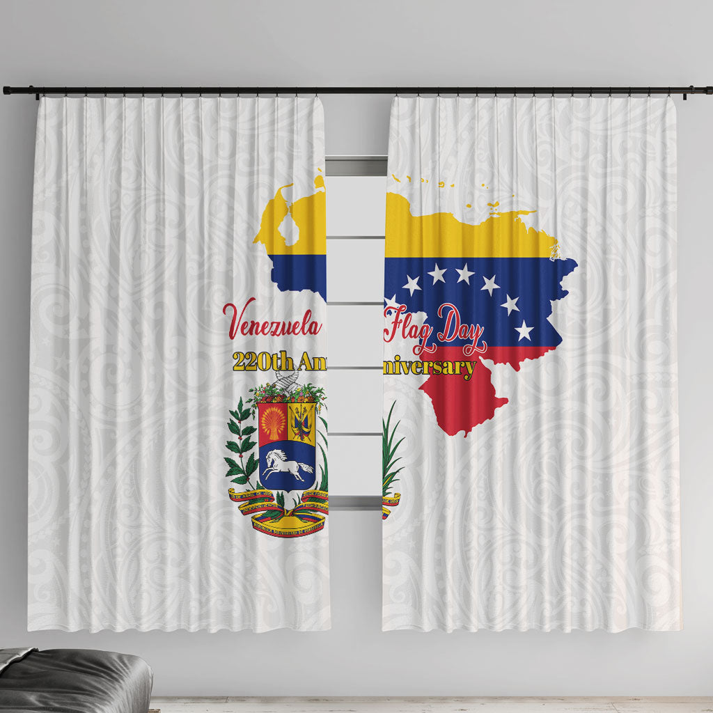 Venezuela Flag Day 220th Anniversary Window Curtain Patriotic Map Coat Of Arms Subtle