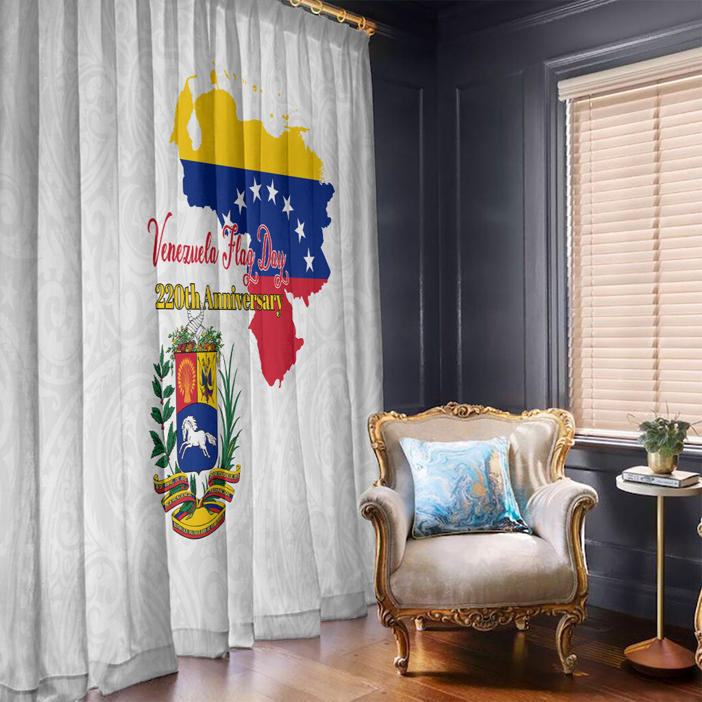 Venezuela Flag Day 220th Anniversary Window Curtain Patriotic Map Coat Of Arms Subtle