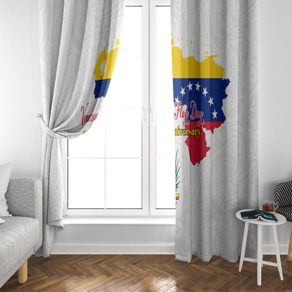 Venezuela Flag Day 220th Anniversary Window Curtain Patriotic Map Coat Of Arms Subtle