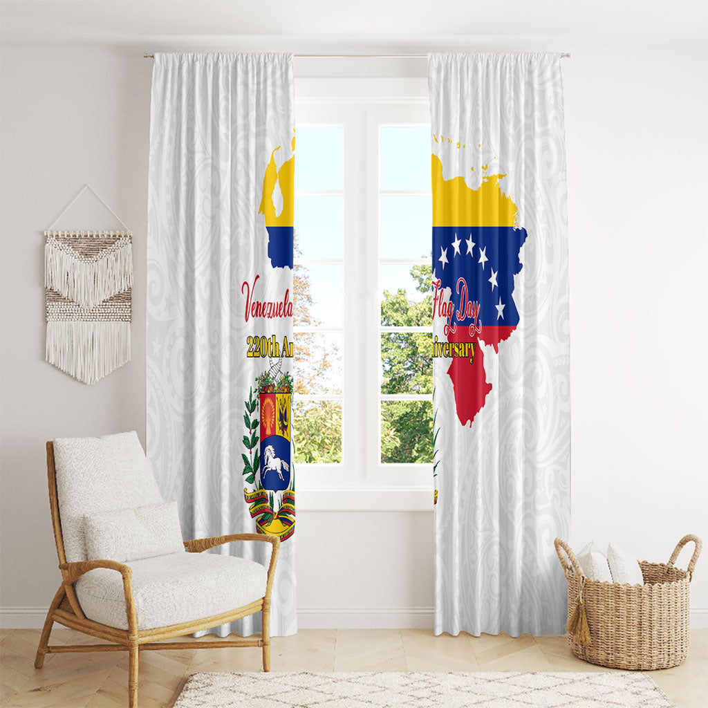 Venezuela Flag Day 220th Anniversary Window Curtain Patriotic Map Coat Of Arms Subtle