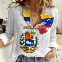 Venezuela Flag Day 220th Anniversary Women Casual Shirt Patriotic Map Coat Of Arms Subtle