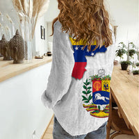 Venezuela Flag Day 220th Anniversary Women Casual Shirt Patriotic Map Coat Of Arms Subtle
