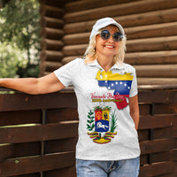 Venezuela Flag Day 220th Anniversary Women Polo Shirt Patriotic Map Coat Of Arms Subtle