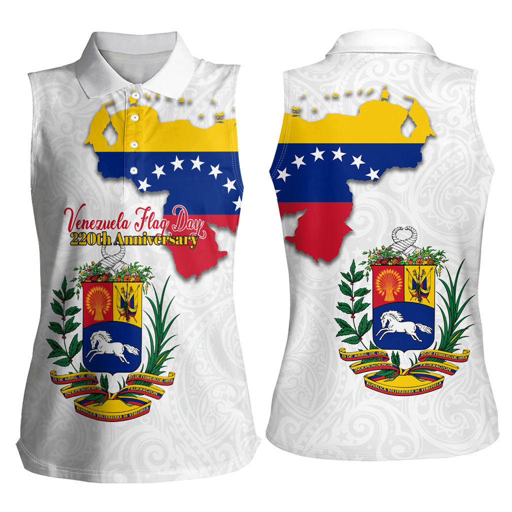 Venezuela Flag Day 220th Anniversary Women Sleeveless Polo Shirt Patriotic Map Coat Of Arms Subtle