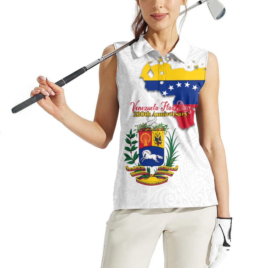 Venezuela Flag Day 220th Anniversary Women Sleeveless Polo Shirt Patriotic Map Coat Of Arms Subtle
