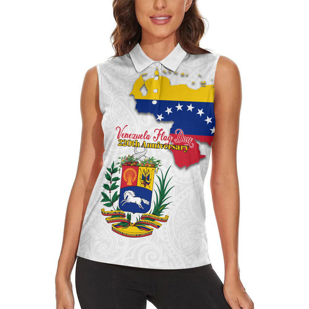 Venezuela Flag Day 220th Anniversary Women Sleeveless Polo Shirt Patriotic Map Coat Of Arms Subtle