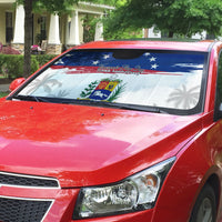 Venezuela Flag Day Auto Sun Shade 220th Anniversary Coat Of Arms Palm Tree Silhouette