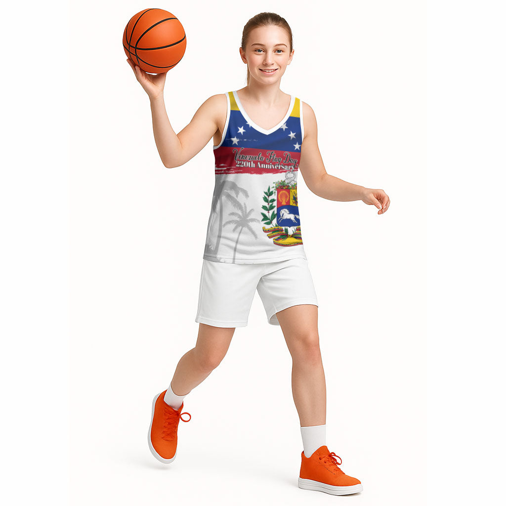 Venezuela Flag Day Basketball Jersey 220th Anniversary Coat Of Arms Palm Tree Silhouette