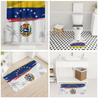 Venezuela Flag Day Bathroom Set 220th Anniversary Coat Of Arms Palm Tree Silhouette