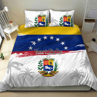 Venezuela Flag Day Bedding Set 220th Anniversary Coat Of Arms Palm Tree Silhouette