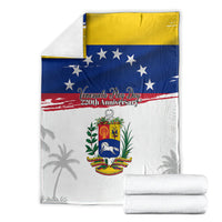 Venezuela Flag Day Blanket 220th Anniversary Coat Of Arms Palm Tree Silhouette