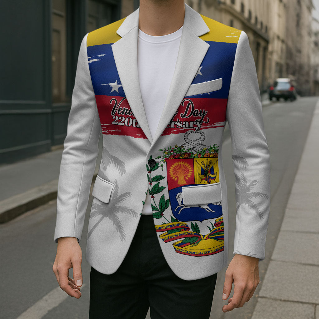 Venezuela Flag Day Blazer 220th Anniversary Coat Of Arms Palm Tree Silhouette
