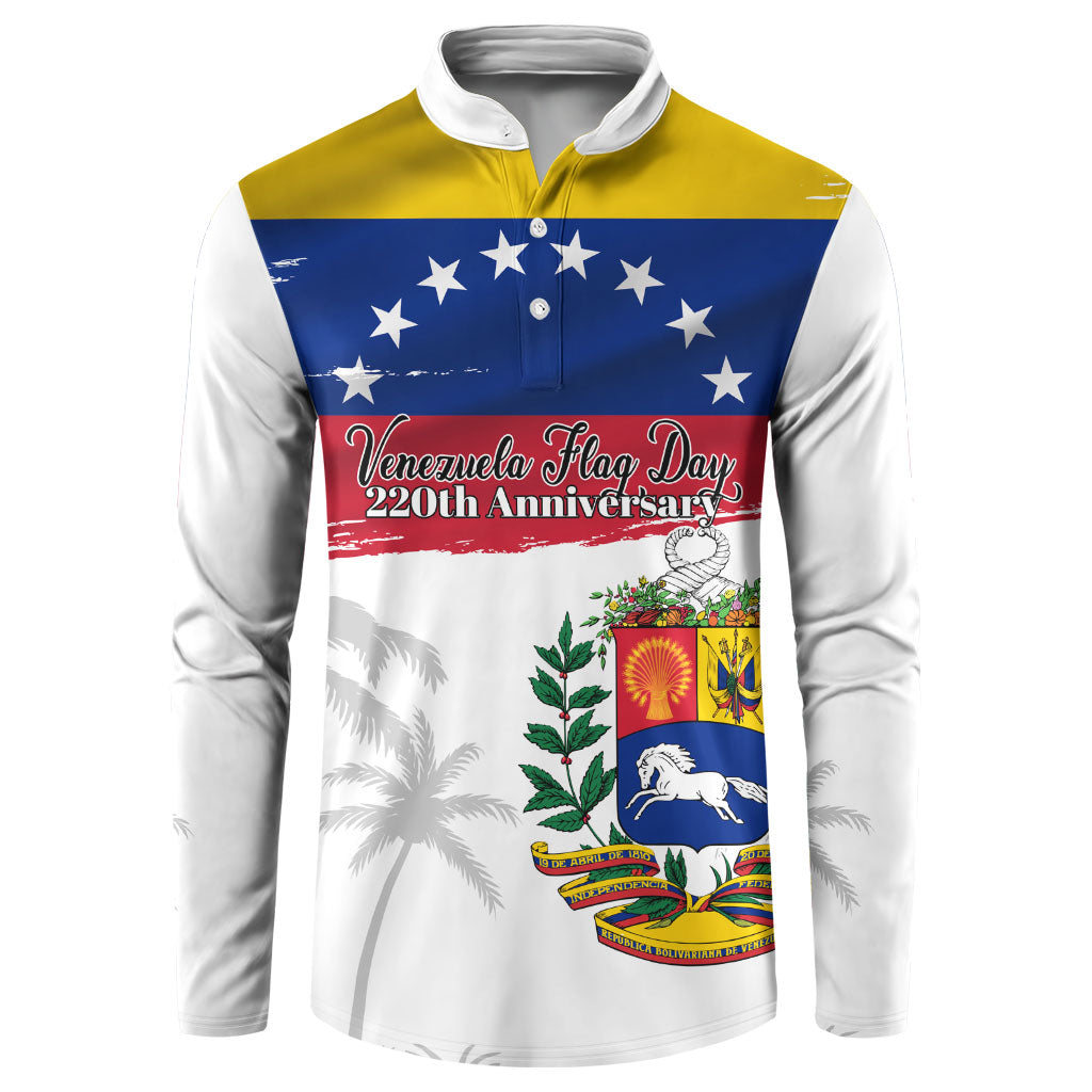 Venezuela Flag Day Button Sweatshirt 220th Anniversary Coat Of Arms Palm Tree Silhouette
