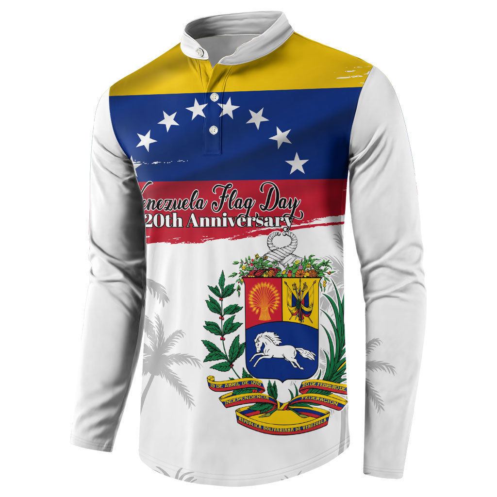 Venezuela Flag Day Button Sweatshirt 220th Anniversary Coat Of Arms Palm Tree Silhouette