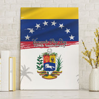 Venezuela Flag Day Canvas Wall Art 220th Anniversary Coat Of Arms Palm Tree Silhouette