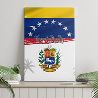 Venezuela Flag Day Canvas Wall Art 220th Anniversary Coat Of Arms Palm Tree Silhouette