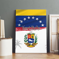 Venezuela Flag Day Canvas Wall Art 220th Anniversary Coat Of Arms Palm Tree Silhouette