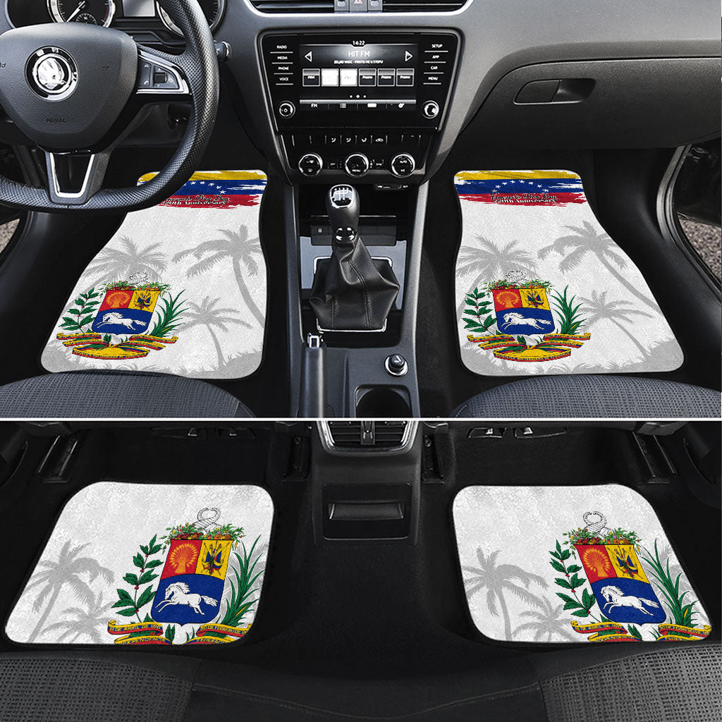 Venezuela Flag Day Car Mats 220th Anniversary Coat Of Arms Palm Tree Silhouette