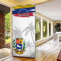 Venezuela Flag Day Door Cover 220th Anniversary Coat Of Arms Palm Tree Silhouette